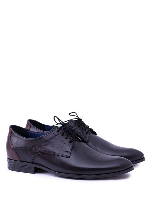 Nikopol černé kožené formální pánské polobotky Traditional