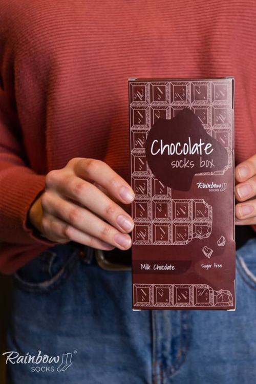 Duhové ponožky Mléčný čokoláda 1 pár