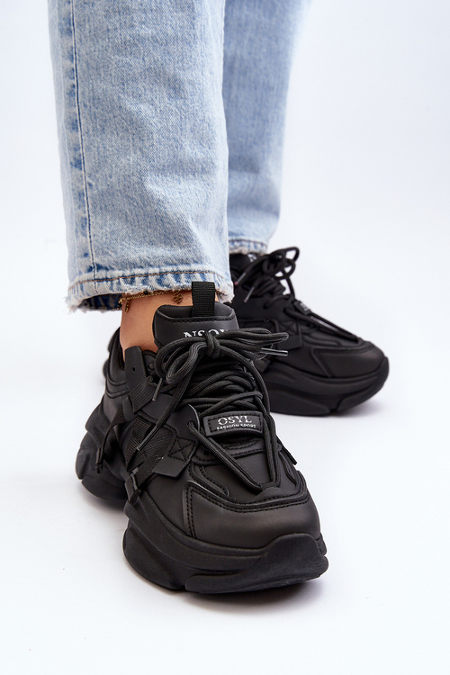 Dámske tenisky na masívnej podrážke čierne Windamella