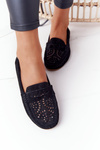 Dámske otvorené diela Moccasins S. Barski Black