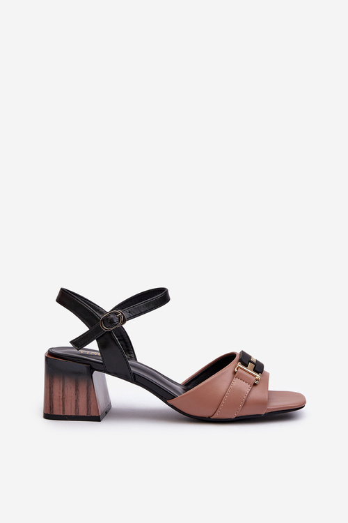 Elegantné dámske sandále na opätku ružové Natissa