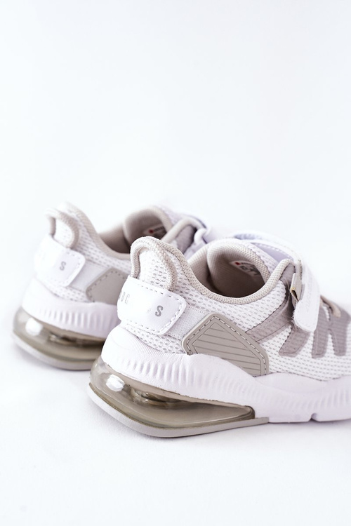 Dětské Sportovní Boty Na Suchý Zip ABCKIDS Bílé-Stříbrné