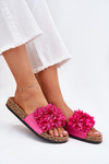 Dámske Šľapky Na Korkovej Podošve S Kvetmi Fuchsie Ferenza