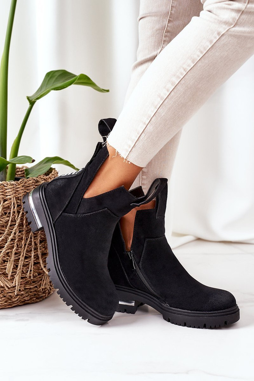 Izolované topánky Chelsea topánky so zipsom čiernou cestou