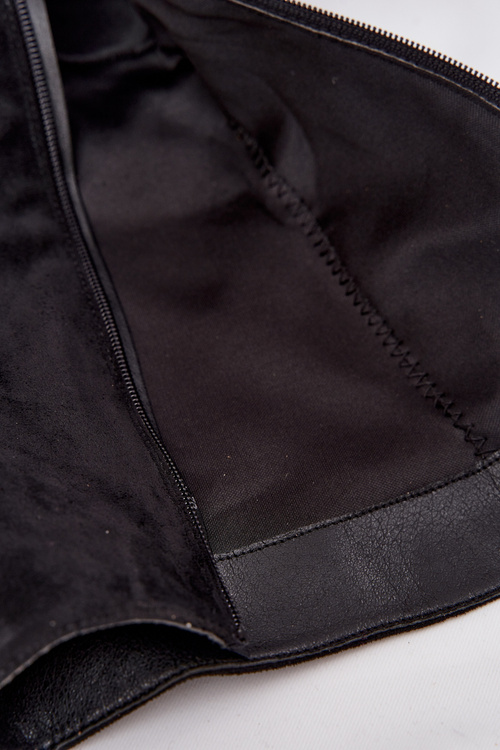 Dámske čižmy s vrchnou časťou s preložením a sponou Čierne Ophelis