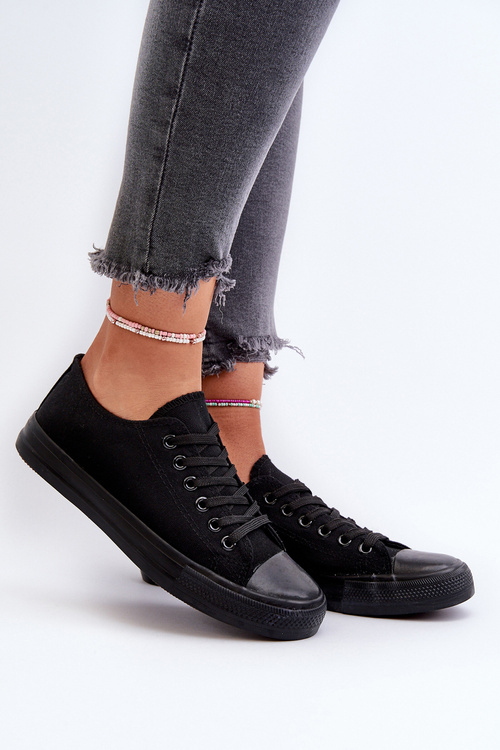 Dámske klasické nízke čierne tenisky Caelira