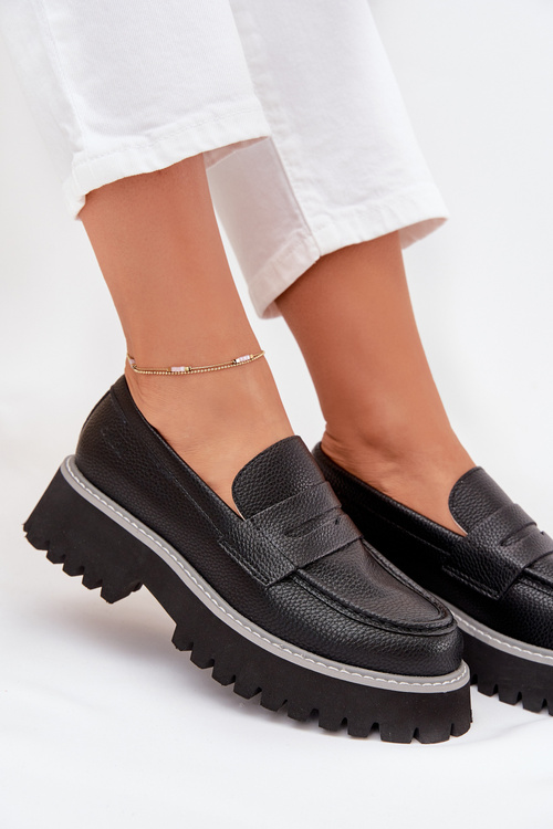 Dámské Mokasíny Na Platformě A Plochém Podpatku Big Star NN274049 Černé