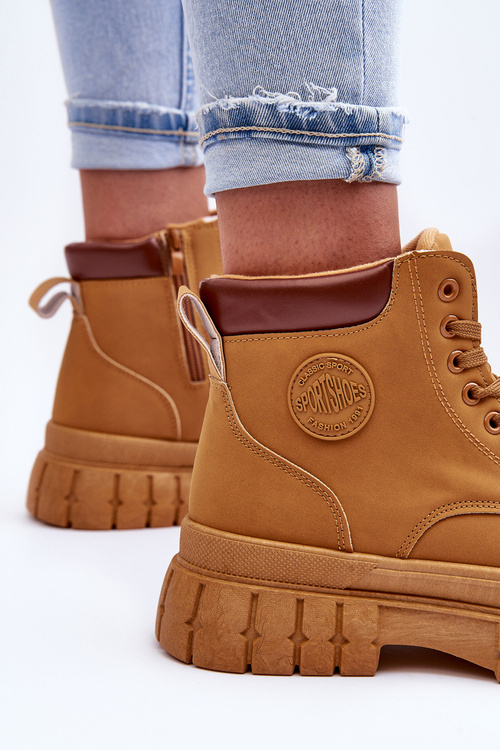 Dámské kožené zateplené trapery hnědé Poles