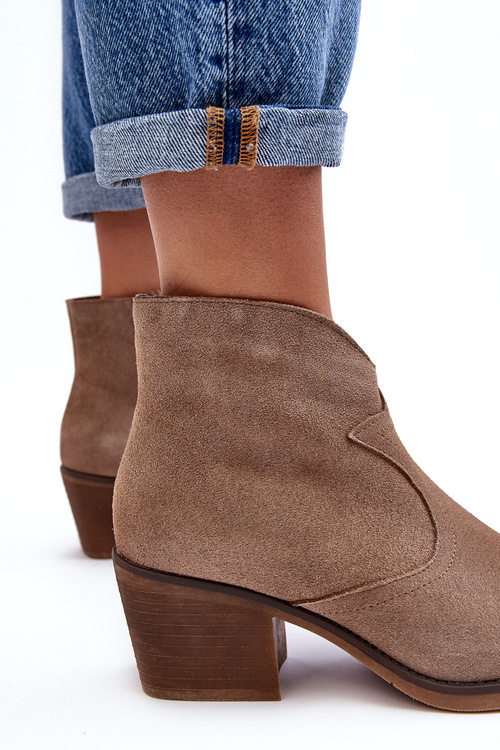 Semišové topánky D & A SN622-29 Dark Beige