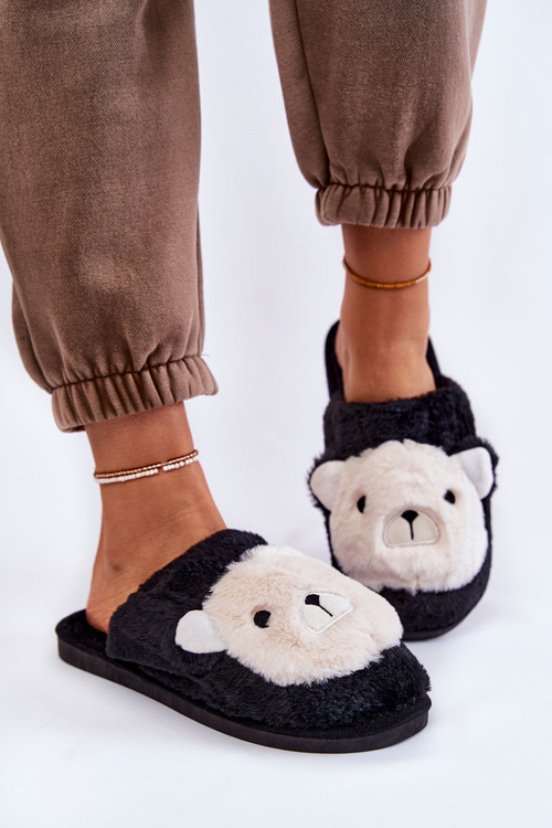 Dámské kožešinové pantofle s Teddy Black Solly