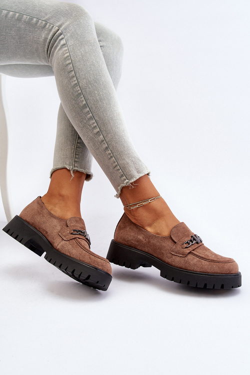 Dámské kožené mokasíny s ozdobou tmavě zelené Loraleima