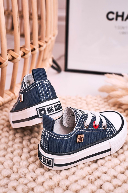 Klasická detská nízka veľká hviezda HH374091 Navy Blue tenisky