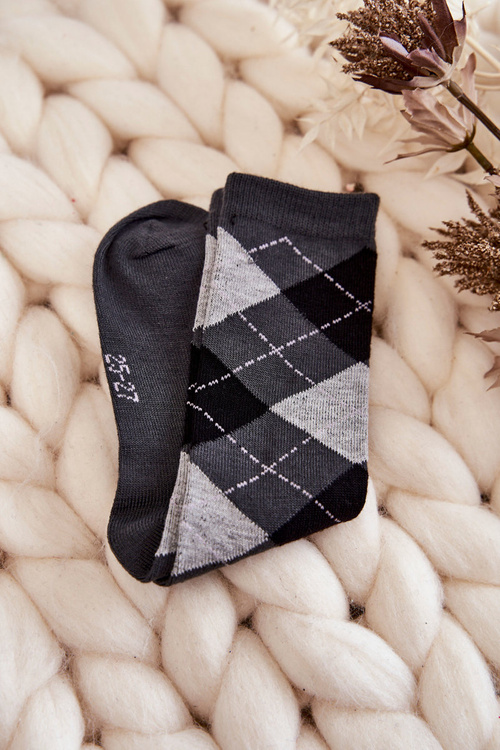 Mládežnické vysoké kostkované ponožky 5-balení vícebarevné