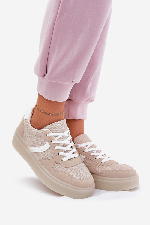 Nízke Dámske Tenisky Na Platforme Béžové Telmira