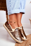 Dámské Espadrilky Big Star With s Flitry Zlaté DD274A161