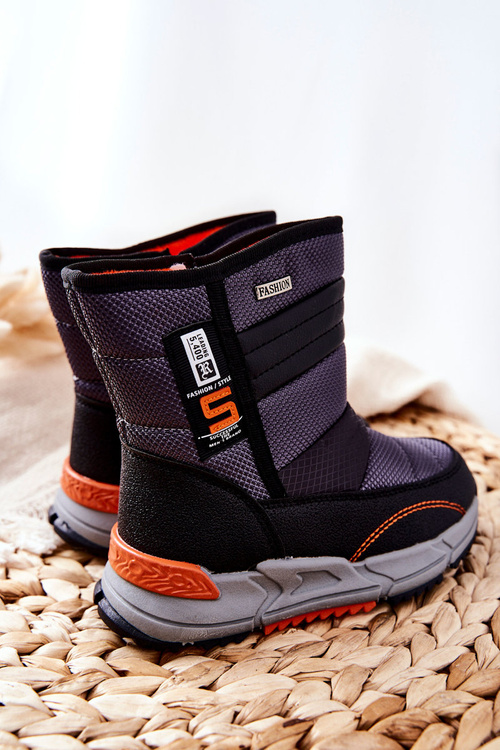 Detský izolovaný vysoký snehový topánky Black Leoth