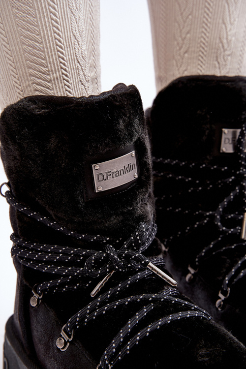 Vegánske snehové topánky na vodotesnej plošine D.Franklin DFSH371008 Čierna