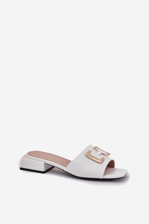 Elegantní Dámské Pantofle Na Klíně Se Zlatým Detalem Vinceza 62229 Bílé