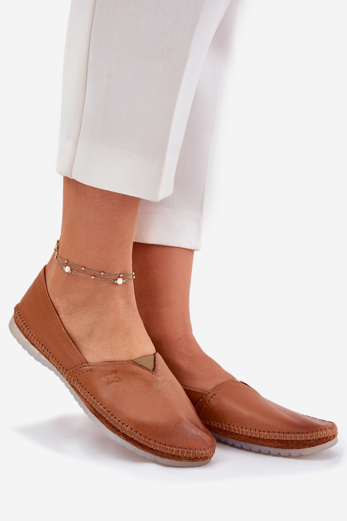 Kožené Baleríny Hladké Maciejka T1930-29 Hnědé