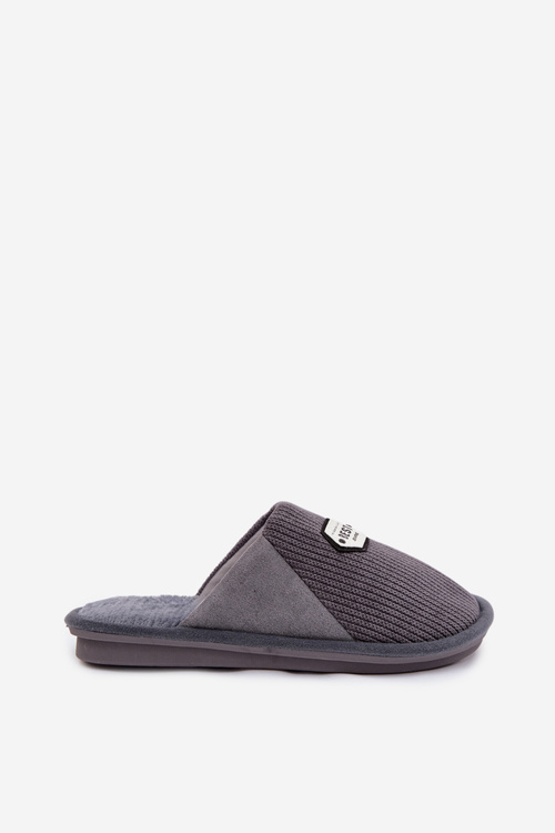 Pánské pantofle s výšivkou šedé Presine