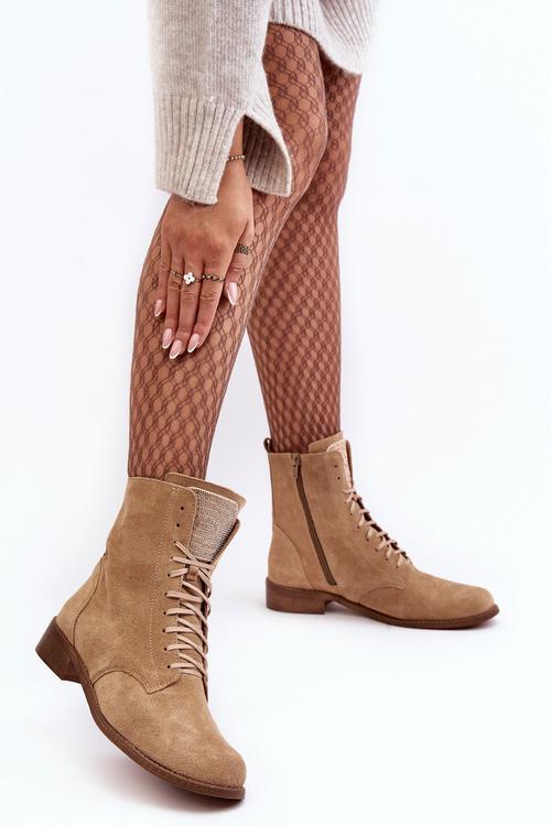 Nicole 2848 Dámské Bežové Semišové Boty