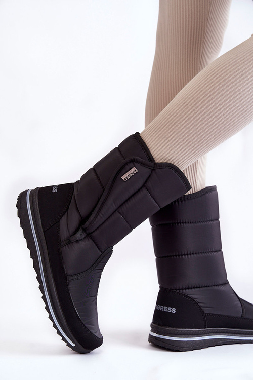 Dámské sněhule na suchý zip Progress PROGJ-22-128 Černé