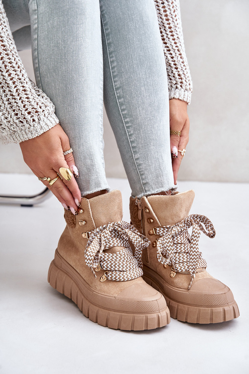 Dámske Zateplené Členkové Topánky Na Platforme Hnedé Alcyhen