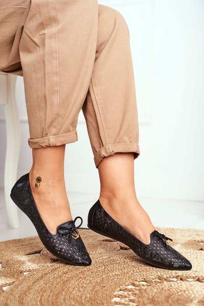 Dámské Balerinky děrované Černé Manam