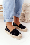 Espadrilles na platforme Straw S. Barski Czarne