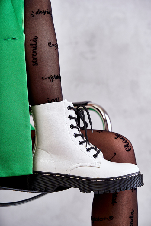 Dámské Kotníkové Ploché Boty Bilé Kognito