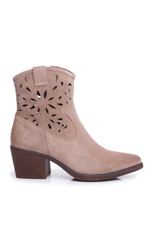 Dámské Kotníkové Boty semišové Béžové Barski 12622