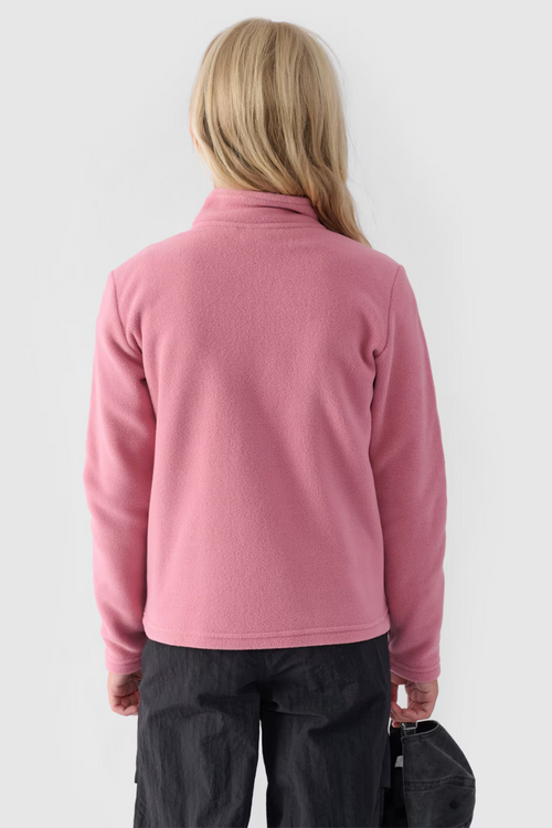 Dívčí fleece s límcem Slim 4F Růžový 4FJWMM00TFLEF261-56S