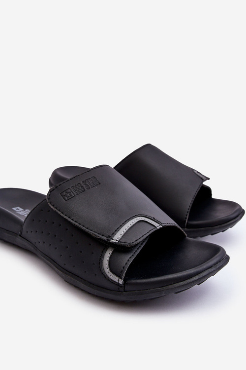 Pánska klasická veľká hviezda LL174603 Black Flip -flops