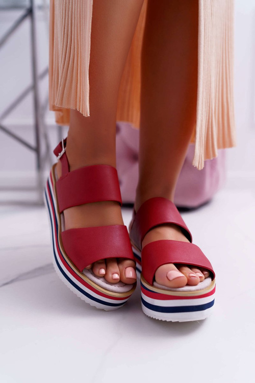 Dámské Sandály Červené Aurera