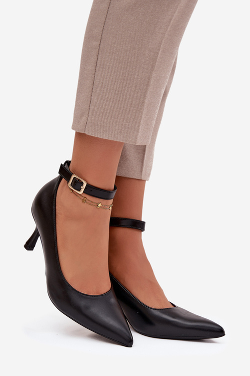 Lodičky s remienkom čierne Perrine