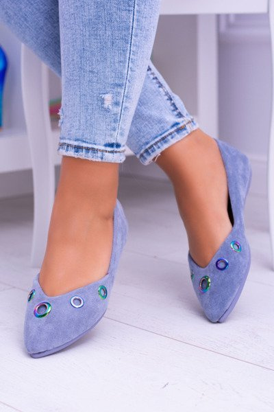 Lu Boo Blue Ballerinas v benzíne Spitz Octavia