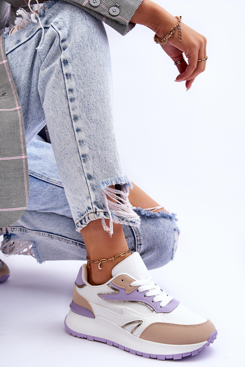 Dámská sportovní obuv na platformě Bílo-fialová Henley