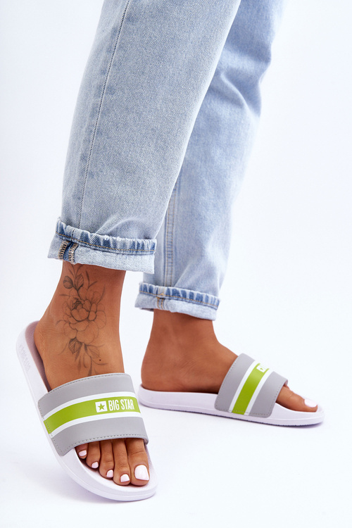 Lehké Pěnové Pantofle Big Star JJ274647 Bílá-Šedá