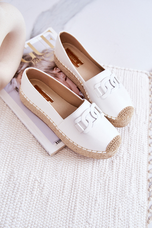 Klasické espadrilles na platforme White Julianne