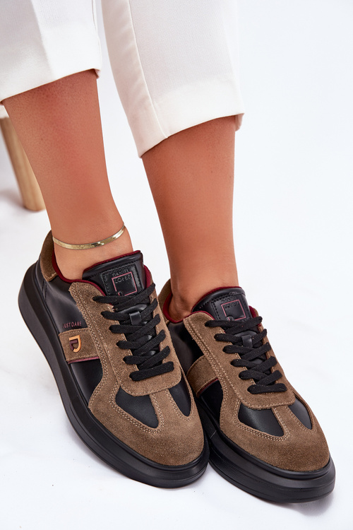 Dámske Kožené Tenisky Na Platforme Daniel Lopez Just Dare SS2D4001 Čierne