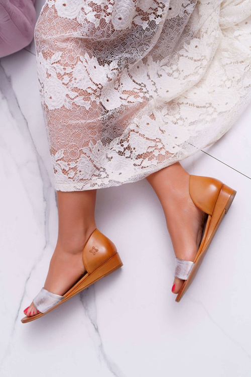 Kožené Sandály Maciejka 1971-45 Camel