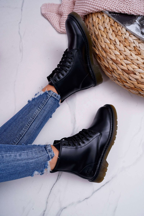 Dámske topánky Big Star Leather Black EE274001