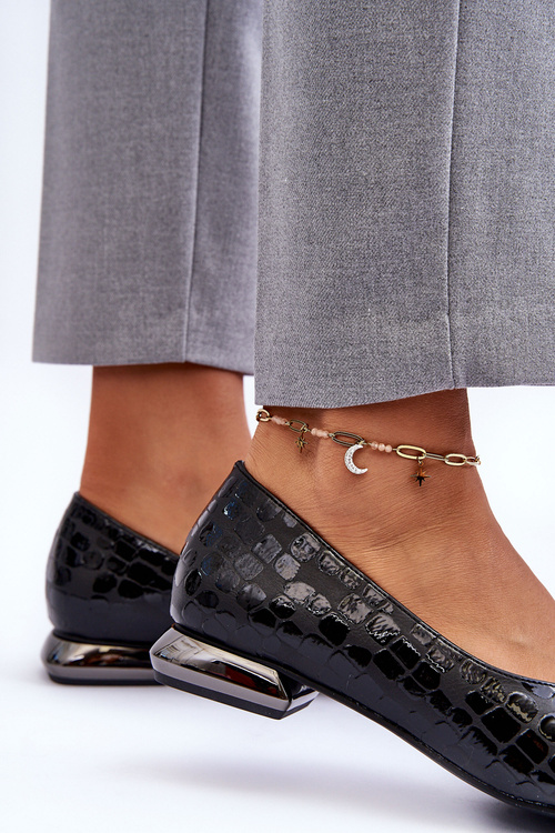 Black vaani kožené baleríny