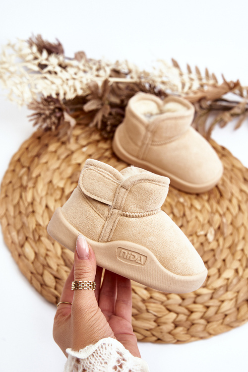 Deti zateplené snehule s umelým kožušinovým podšívkom béžové Benigna