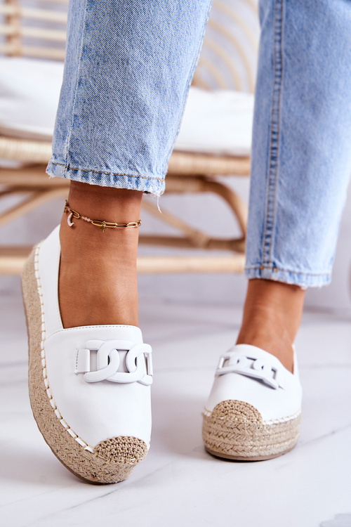 Klasické espadrilles na platforme White Julianne