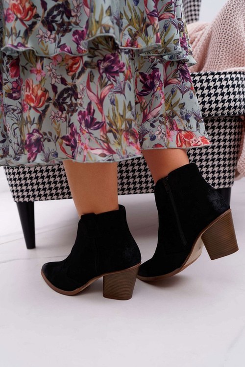 Dámske čierne kožené topánky Chavai