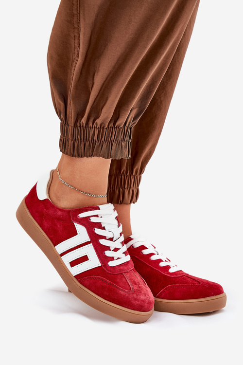 Sneakersy Sportovní Boty Semišové Červené Vinceza 79517