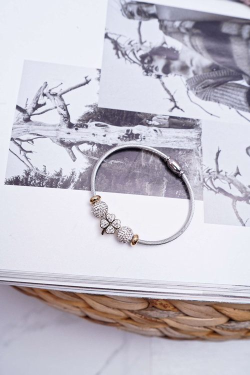 Dámský Náramek se Zirkony Zlatý čtyřlístek Kirby