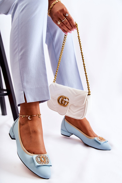 Kožené baleríny s dekoráciou Blue Joliet