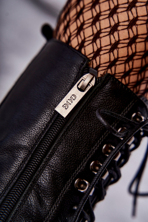 Kožené izolované goe kk2n4013 čierne topánky